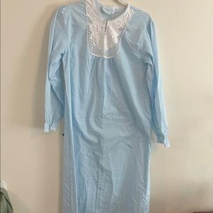 Vintage‎ Amy Sue Nightgown Lace Floral Classic Cottagecore Blue Pajama Feminine